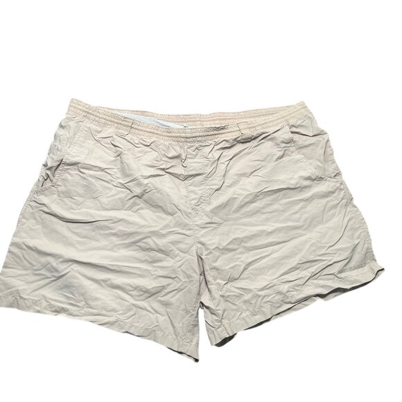 Columbia Hiking Shorts Men's Size XL Beige Elastic Waist Slash Pockets Outdoor - Picture 1 of 2